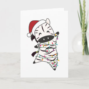 Zebra Christmas Zebras Winter Animals Karte