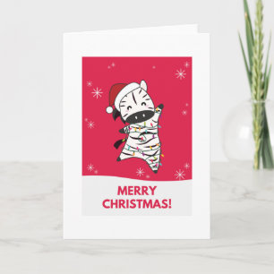 Zebra Christmas Zebras Winter Animals Karte