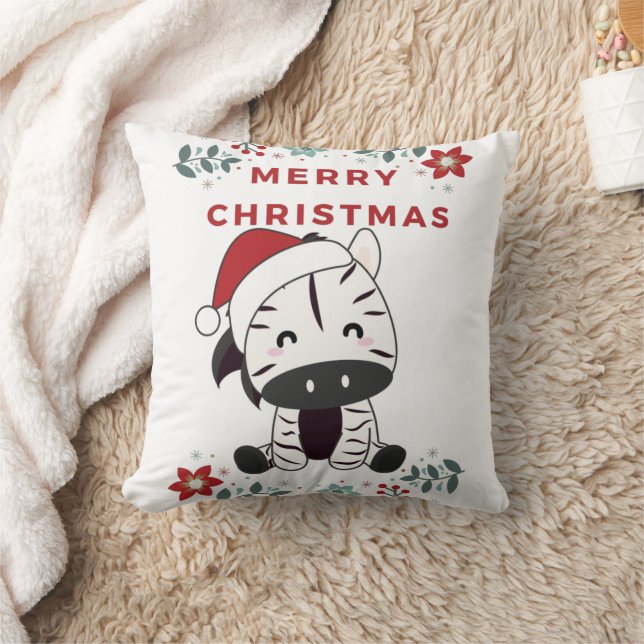Zebra Christmas Zebras Winter Animals Kissen (Decke)