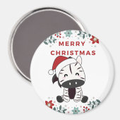 Zebra Christmas Zebras Winter Animals Magnet (Vorderseite/Rückseite)