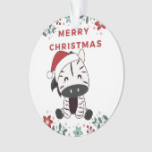 Zebra Christmas Zebras Winter Animals Ornament (Vorderseite)