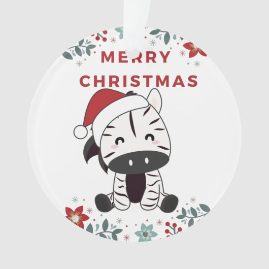 Zebra Christmas Zebras Winter Animals Ornament (Vorderseite)