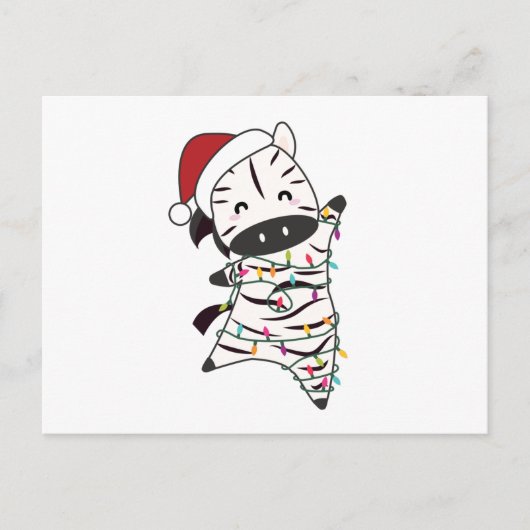 Zebra Christmas Zebras Winter Animals Postkarte (Vorderseite)