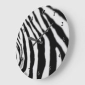 Zebra Clock Black and White Zebras Stripes Design Große Wanduhr (Winkel)