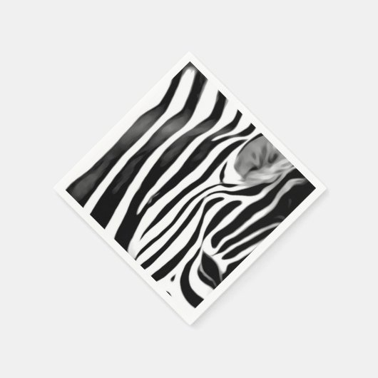 Zebra close up print serviette (Ecke)