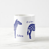 Zebra -Cobalt Blau und Weiß Kaffeetasse (Mittel)