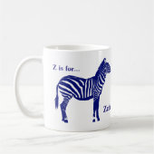 Zebra -Cobalt Blau und Weiß Kaffeetasse (Links)