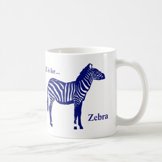 Zebra -Cobalt Blau und Weiß Kaffeetasse (Rechts)