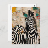 Zebra Collage Postkarte (Vorne/Hinten)