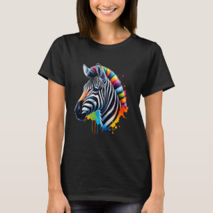 Zebra Colorful Artwork Niedlich Zebra Watercolor T-Shirt