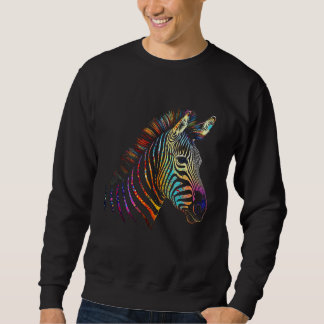 Zebra Colourful  Animal Zoo Animal Sweatshirt