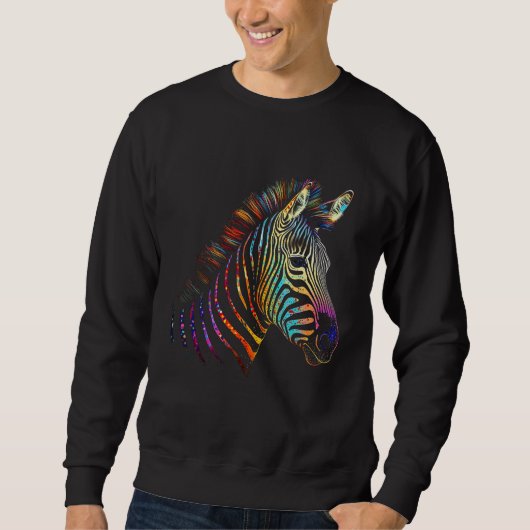 Zebra Colourful  Animal Zoo Animal Sweatshirt (Vorderseite)