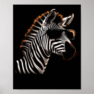 Zebra Coole Sonnenbrille Poster
