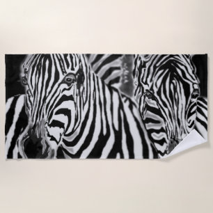 Zebra Couple Beach Handtuch Schwarz-weiß Streifen