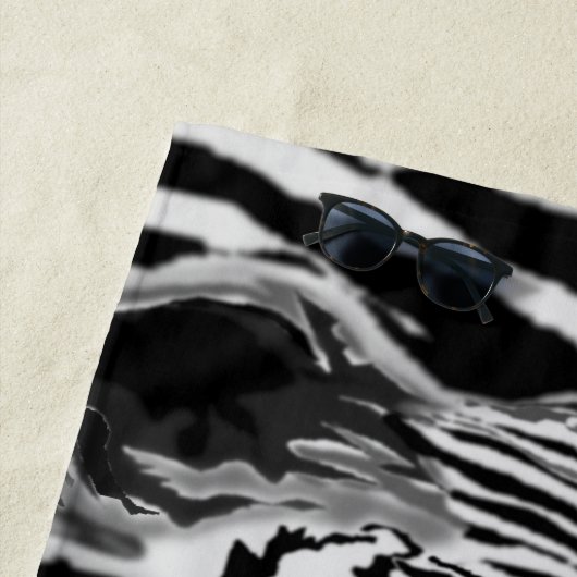 Zebra Couple Beach Handtuch Schwarz-weiß Streifen (Beispiel)