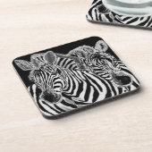 Zebra Couple Beverage Coaster Getränkeuntersetzer (Linke Seite)