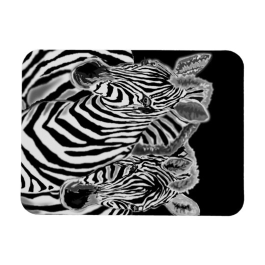 Zebra Couple Magnet (Horizontal)