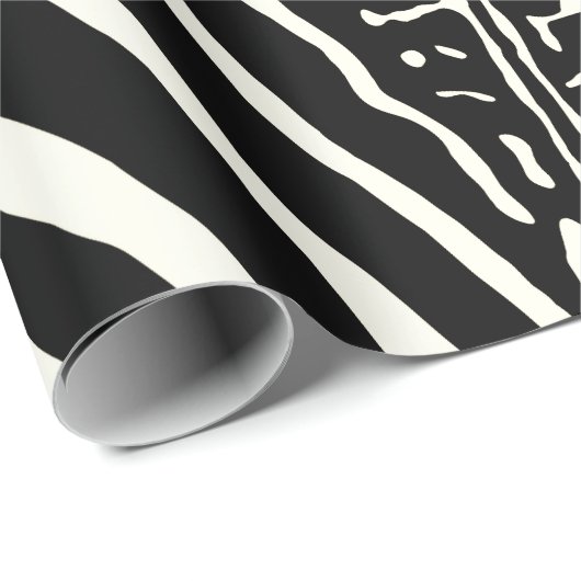 Zebra Cowhide Drucken Sie schwarz-weiß Umhüllungsp Geschenkpapier (Rolleneckpunkt)