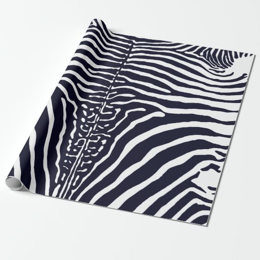 Zebra Cowhide Print Schwarzweiß Packpapier (Ungerollt)