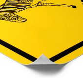 Zebra Crossing Highway Sign Poster (Ecke)
