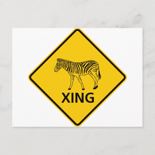 Zebra Crossing Highway Sign Postkarte (Vorderseite)