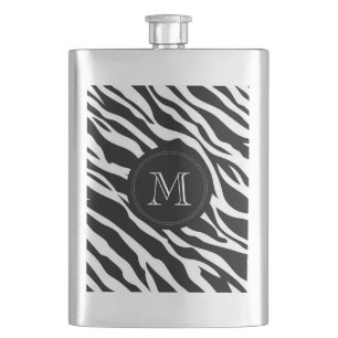 Zebra Custom Monogramm Flasche Flachmann