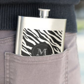 Zebra| Custom Monogramm Flasche Flachmann (Beispiel)