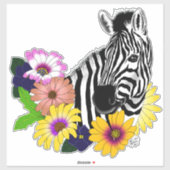 Zebra Daisies Blue Aufkleber (Blatt)