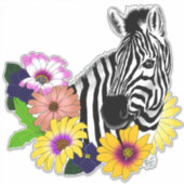 Zebra Daisies Blue Aufkleber (Vorderseite)