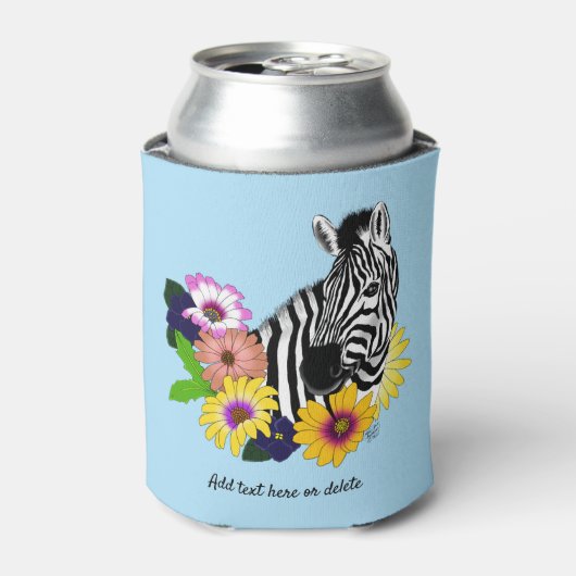 Zebra Daisies Blue Dosenkühler (Kanne Vorderseite)
