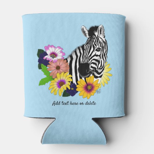 Zebra Daisies Blue Dosenkühler (Rückseite)