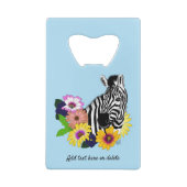 Zebra Daisies Blue Geldbeutel Flaschenöffner (Rückseite)