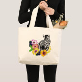 Zebra Daisies Blue Jumbo Stoffbeutel (Vorderseite (Produkt))