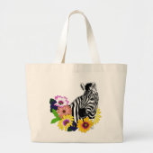 Zebra Daisies Blue Jumbo Stoffbeutel (Vorne)