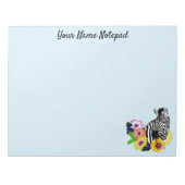 Zebra Daisies Blue Notizblock (Vorderseite)