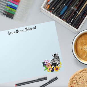 Zebra Daisies Blue Notizblock