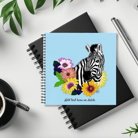 Zebra Daisies Blue Notizblock