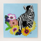 Zebra Daisies Blue Puzzle (Vertikal)