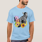 Zebra Daisies Blue T-Shirt (Vorderseite)