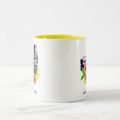 Zebra Daisies Blue Zweifarbige Tasse (Mittel)