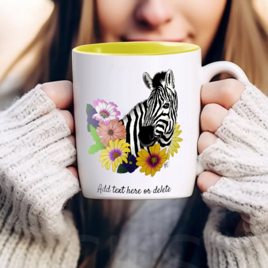 Zebra Daisies Blue Zweifarbige Tasse