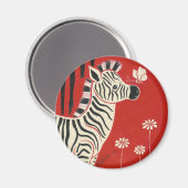 Zebra, Daisies & Butterfly Magnet (Vorderseite/Rückseite)