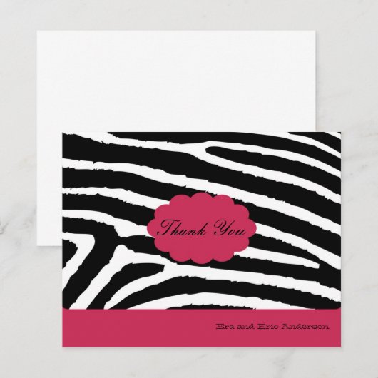 Zebra - danke Karten (Vorne/Hinten)