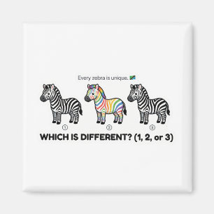 Zebra, das anders ist magnet