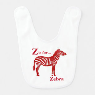 Zebra - Deep Red und White Babylätzchen