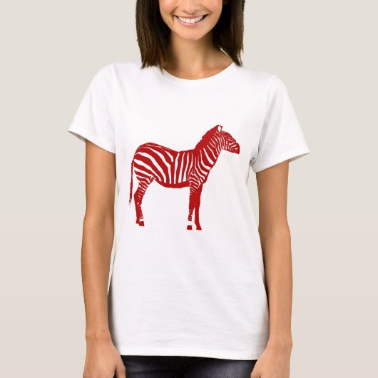 Zebra - Deep Red und White T-Shirt (Vorderseite)