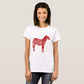Zebra - Deep Red und White T-Shirt (Vorne ganz)