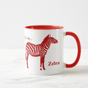 Zebra - Deep Red und White Tasse