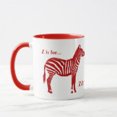 Zebra - Deep Red und White Tasse (Links)