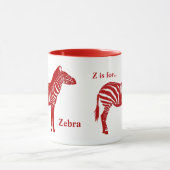 Zebra - Deep Red und White Tasse (Zentrum)